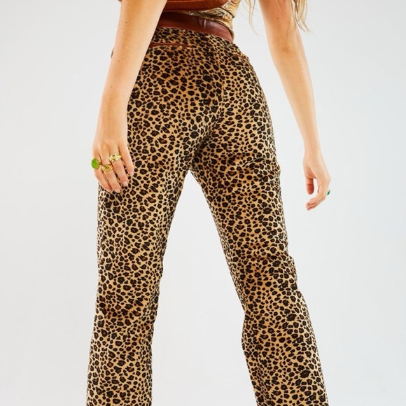 Jaded London Leopard Print Straight Leg Trouser With PU Snake Detail - Picture 5 of 7